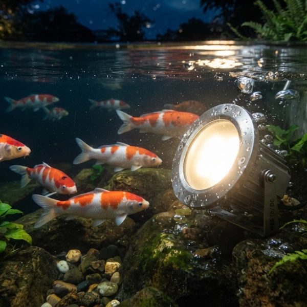 Đèn LED Âm Nước Hồ Cá Koi 12W Inox 304 Chống Rỉ Sét (Điện Áp 12V An Toàn)