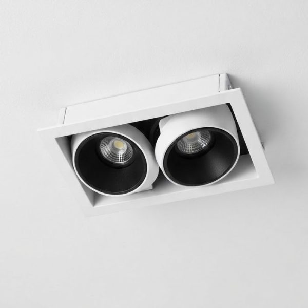 Đèn LED Downlight Đôi 2x9W Chữ Nhật Âm Trần Viền Nhôm Đúc