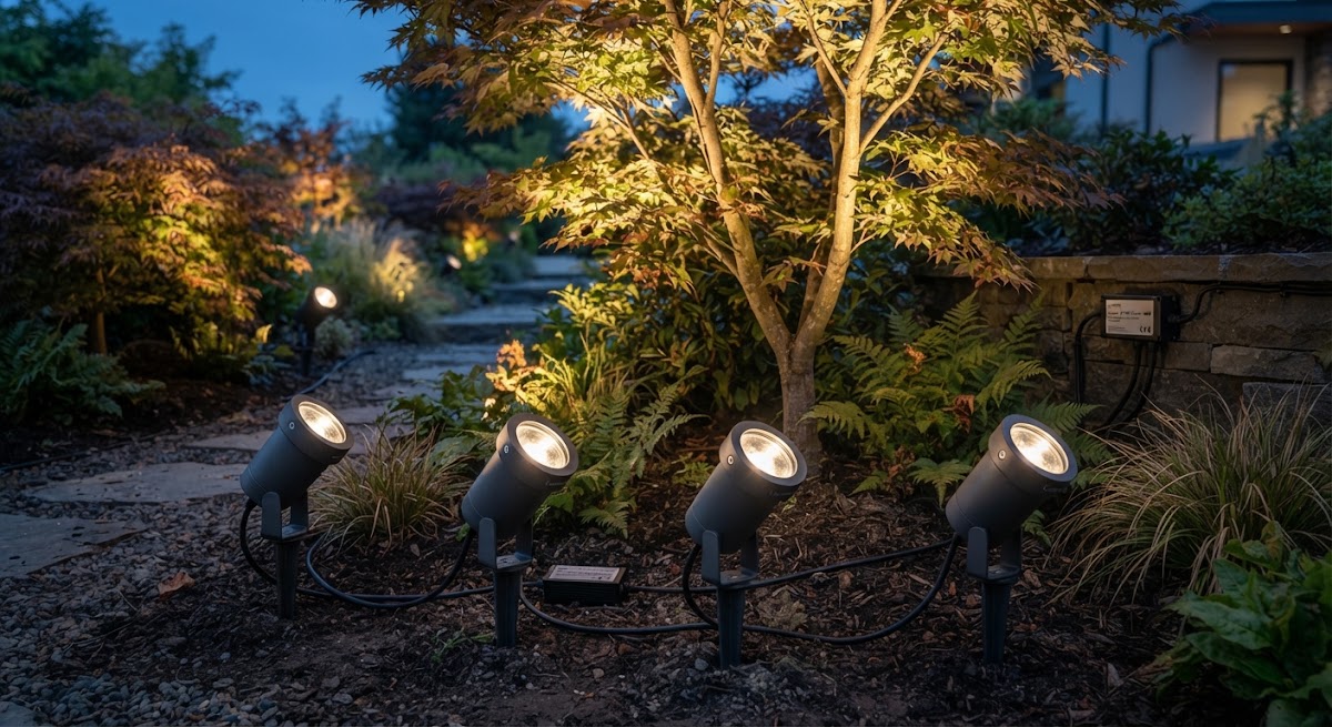 Set 4 Đèn Rọi Cây Lumina Spike 12W IP67 + Nguồn Chống Nước 24V & 20m Dây Set 4 Đèn Rọi Cây Lumina Spike 12W IP67 + Nguồn Chống Nước 24V & 20m Dây